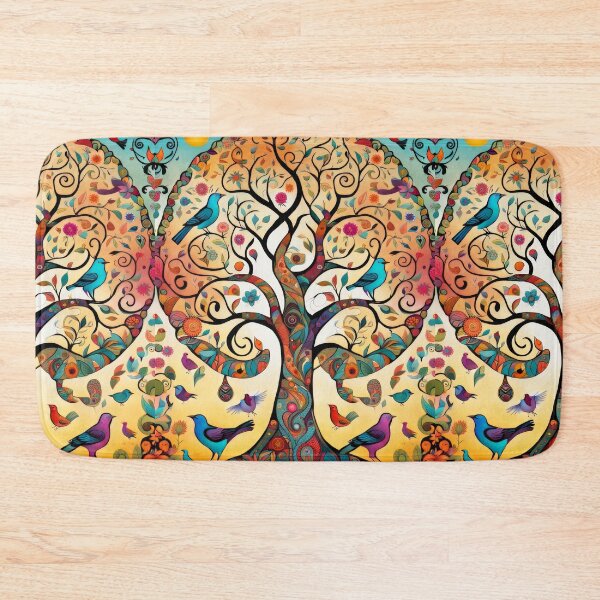 Item preview, Colorful Tree of Life with Birds and Whimsical Floral Design designed and sold by pinkal.