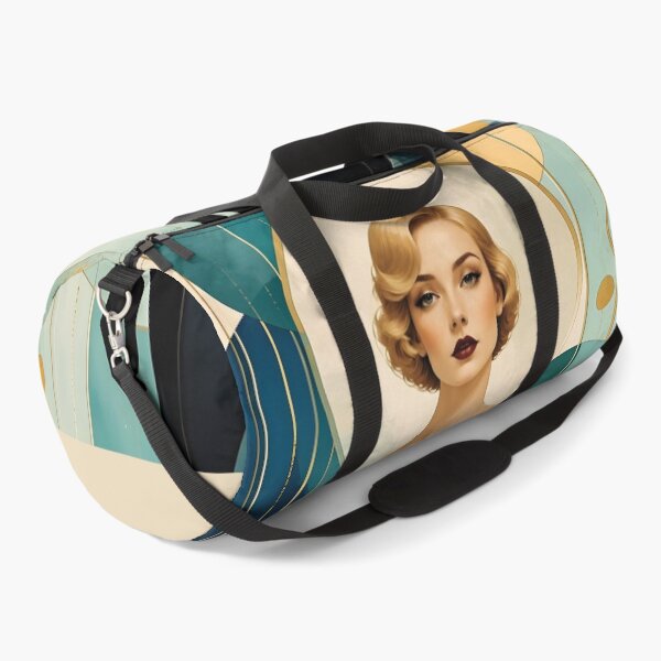 Item preview, 1920s Flapper Woman with blonde hair in Modern Minimalist Art Style with blue designed and sold by Lucia Amaris Art.