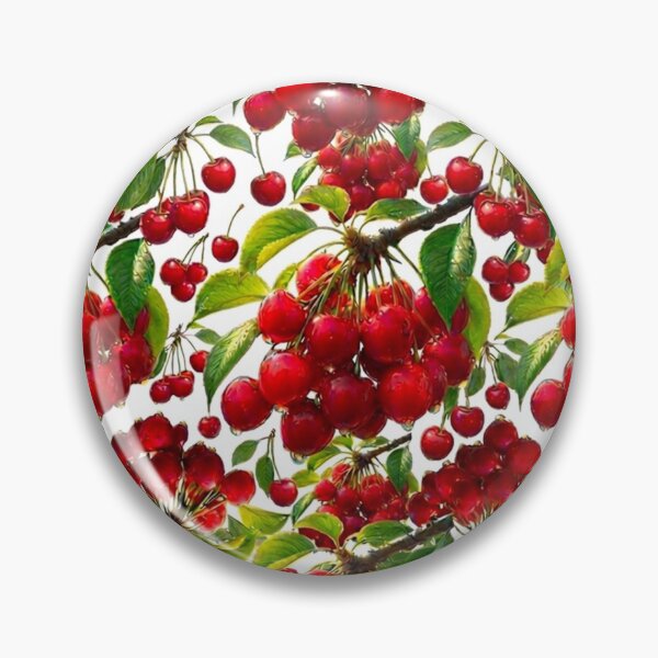 Item preview, Vintage Watercolor Cherry Seamless Pattern with Ripe Red Cherries designed and sold by Joyfulfabric.