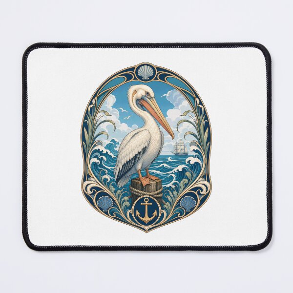 Item preview, Coastal Pelican Art Nouveau Ocean Bird Anchor designed and sold by AntiqueImages.