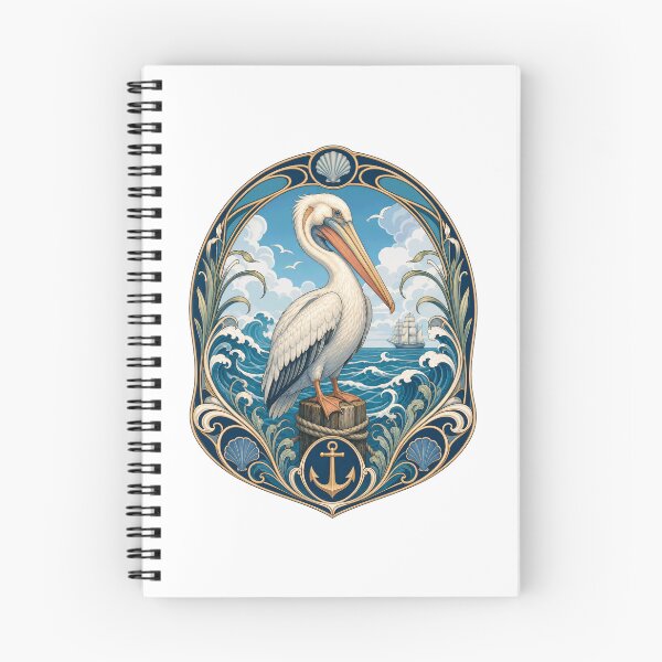 Item preview, Coastal Pelican Art Nouveau Ocean Bird Anchor designed and sold by AntiqueImages.