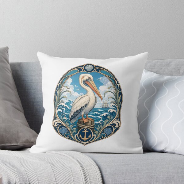 Item preview, Coastal Pelican Art Nouveau Ocean Bird Anchor designed and sold by AntiqueImages.