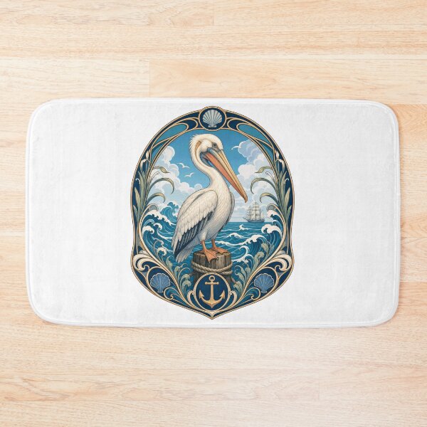 Item preview, Coastal Pelican Art Nouveau Ocean Bird Anchor designed and sold by AntiqueImages.