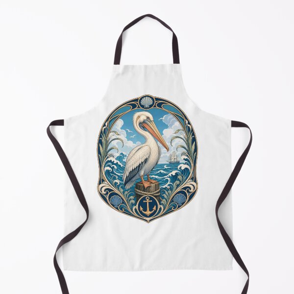Item preview, Coastal Pelican Art Nouveau Ocean Bird Anchor designed and sold by AntiqueImages.