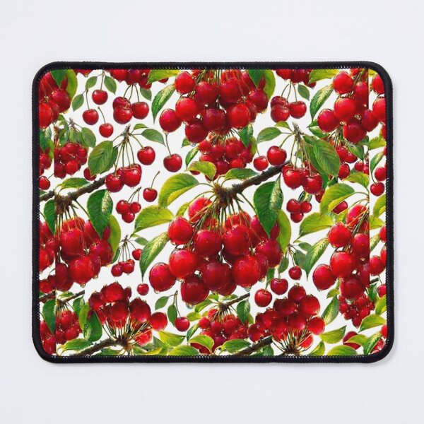 Item preview, Vintage Watercolor Cherry Seamless Pattern with Ripe Red Cherries designed and sold by Joyfulfabric.