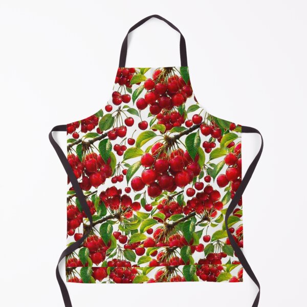 Item preview, Vintage Watercolor Cherry Seamless Pattern with Ripe Red Cherries designed and sold by Joyfulfabric.