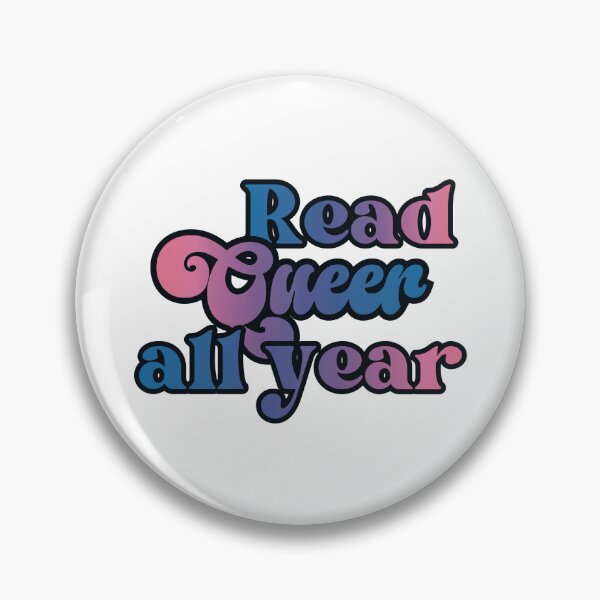 Item preview, Read Queer All Year - bisexual pride flag script design designed and sold by art by hannah lang.