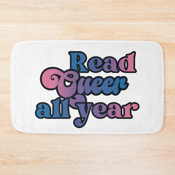 Item preview, Read Queer All Year - bisexual pride flag script design designed and sold by art by hannah lang.