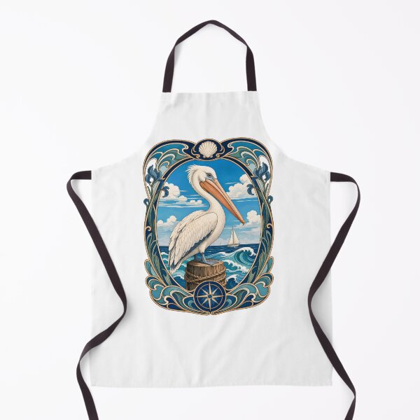 Item preview, Art Nouveau Pelican Marine Bird Ocean Art designed and sold by AntiqueImages.