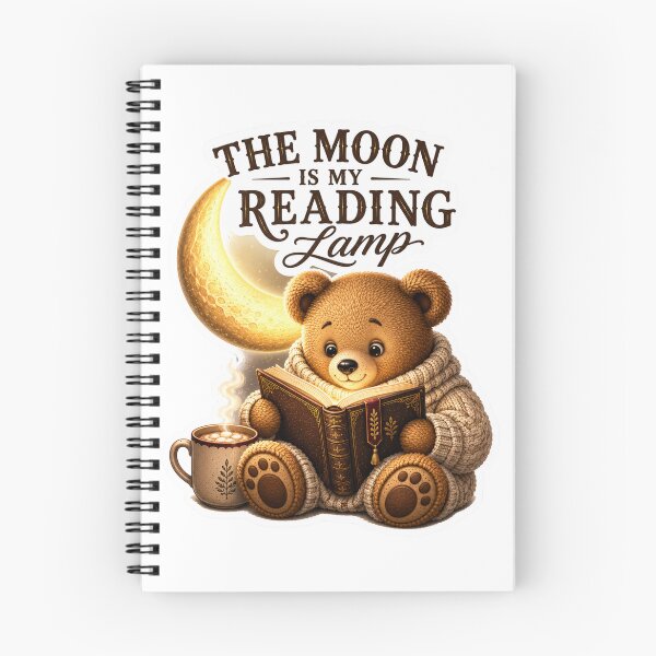 Item preview, The Moon Is My Reading Lamp Cute Teddy Bear Book Lover Sticker | Cozy Bookworm Gift designed and sold by DreamTags Studio.