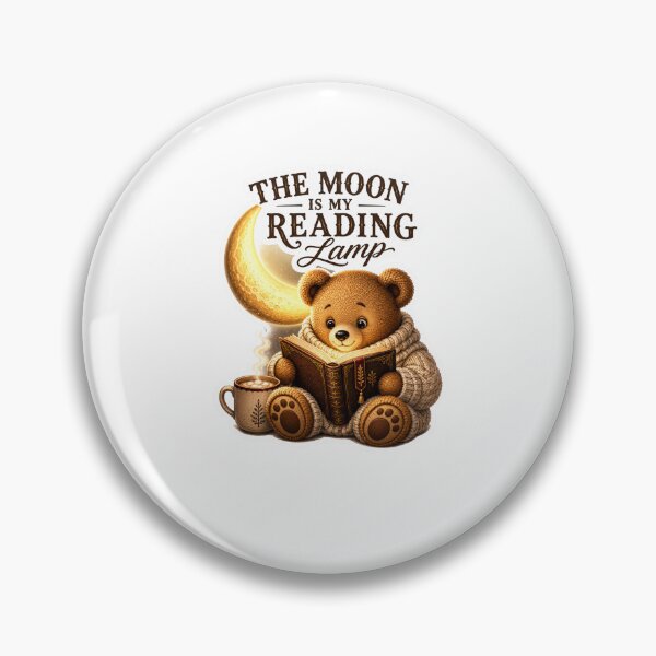 Item preview, The Moon Is My Reading Lamp Cute Teddy Bear Book Lover Sticker | Cozy Bookworm Gift designed and sold by DreamTags Studio.