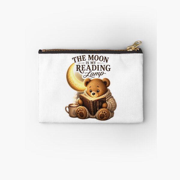 Item preview, The Moon Is My Reading Lamp Cute Teddy Bear Book Lover Sticker | Cozy Bookworm Gift designed and sold by DreamTags Studio.