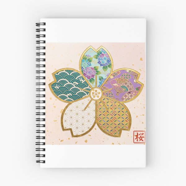 Item preview, Sakura — Japanese Cherry Blossom Crest Art Print | Hydrangea & Shell Kamon Pattern designed and sold by KimonoKotoba.