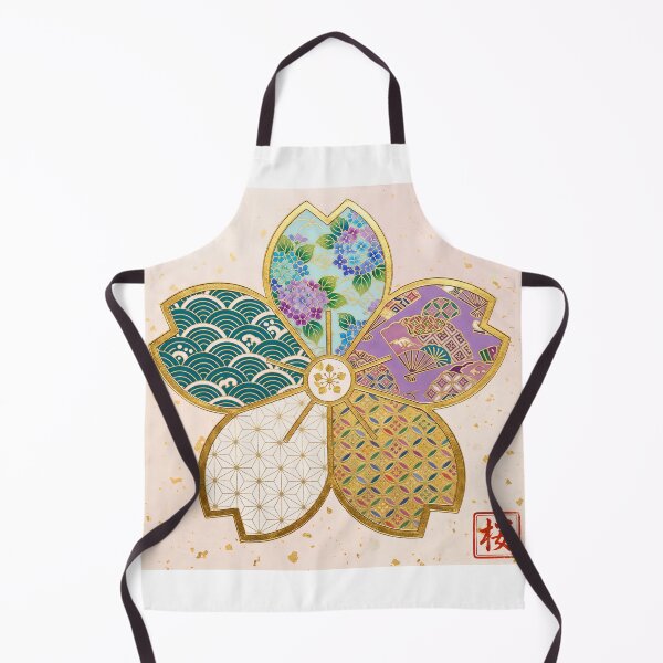 Item preview, Sakura — Japanese Cherry Blossom Crest Art Print | Hydrangea & Shell Kamon Pattern designed and sold by KimonoKotoba.