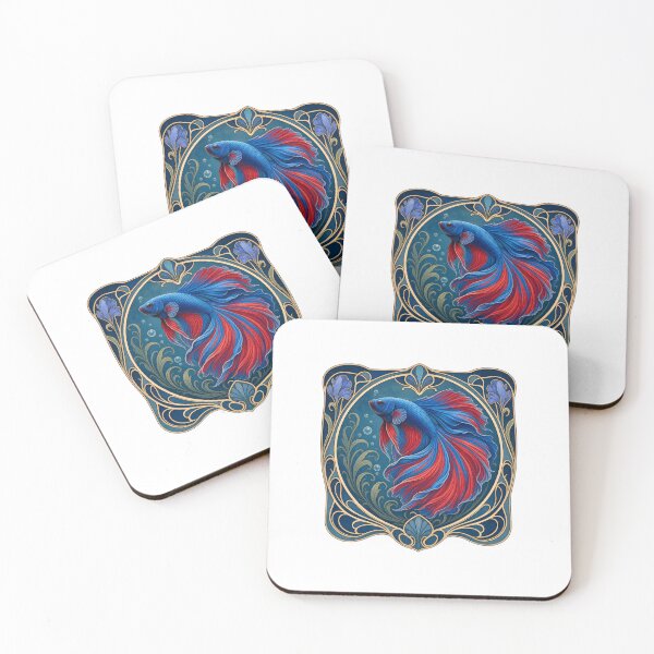 Item preview, Art Nouveau Betta Fish Aquatic Lover Design designed and sold by AntiqueImages.
