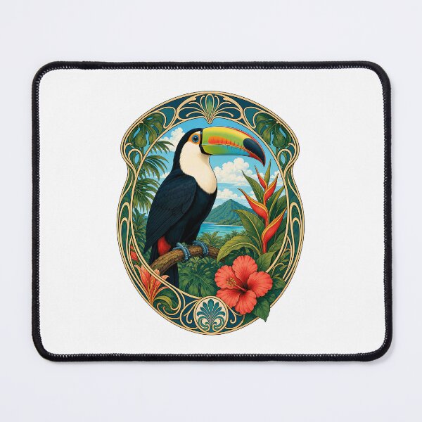 Item preview, Tropical Toucan Art Nouveau Jungle Bird designed and sold by AntiqueImages.