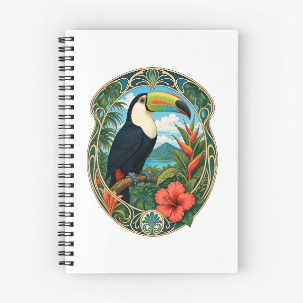 Item preview, Tropical Toucan Art Nouveau Jungle Bird designed and sold by AntiqueImages.
