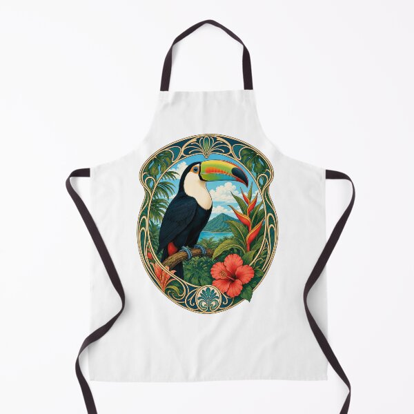 Item preview, Tropical Toucan Art Nouveau Jungle Bird designed and sold by AntiqueImages.