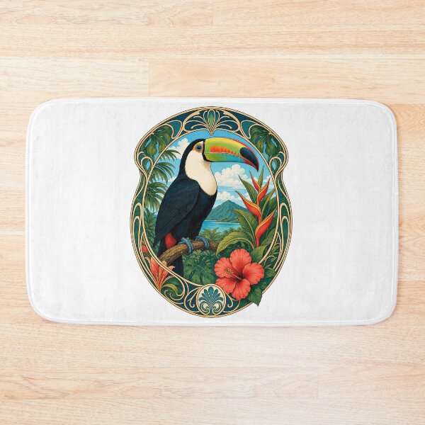 Item preview, Tropical Toucan Art Nouveau Jungle Bird designed and sold by AntiqueImages.
