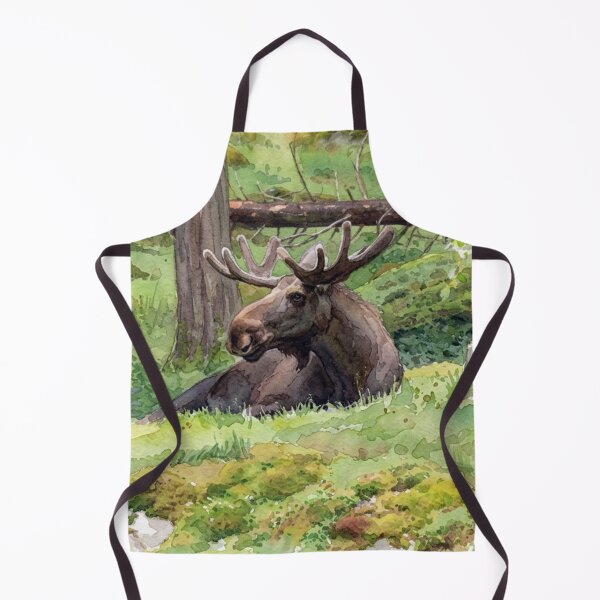 Item preview, Serene Forest Moose Watercolor Painting designed and sold by BLUESKY11a.