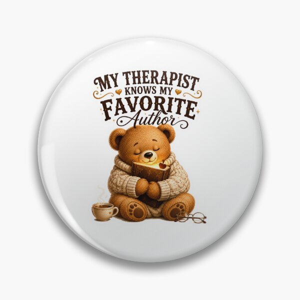 Item preview, My Therapist Knows My Favorite Author Cute Teddy Bear Book Lover Sticker | Bibliophile Gift designed and sold by DreamTags Studio.