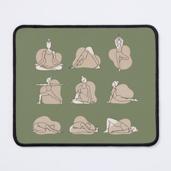 Item preview, Minimalist Yoga Poses Line Art Pattern | Neutral Beige Wellness Illustration | Boho Zen Meditation Design designed and sold by MimiSabu.