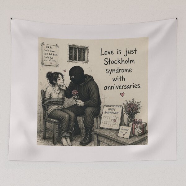 Item preview, Love is just Stockholm syndrome with birthdays designed and sold by CinemaChronik.