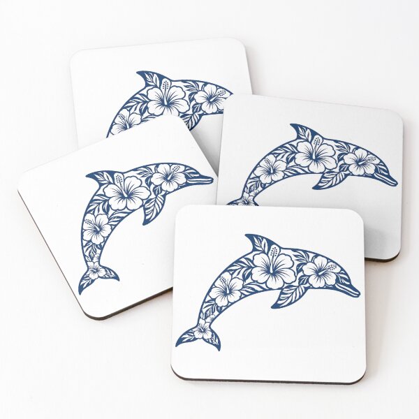 Item preview, Tropical Dolphin with Hibiscus Flowers designed and sold by OTSC.