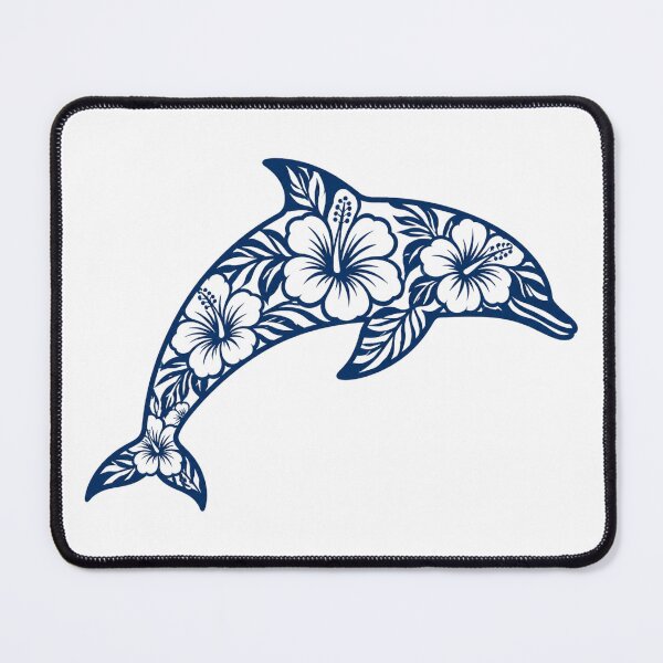 Item preview, Tropical Dolphin with Hibiscus Flowers designed and sold by OTSC.
