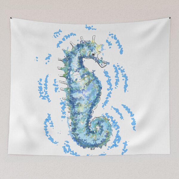 Item preview, Aesthetic Seahorse Watercolor Splash Ocean Art Design designed and sold by DreamerX.