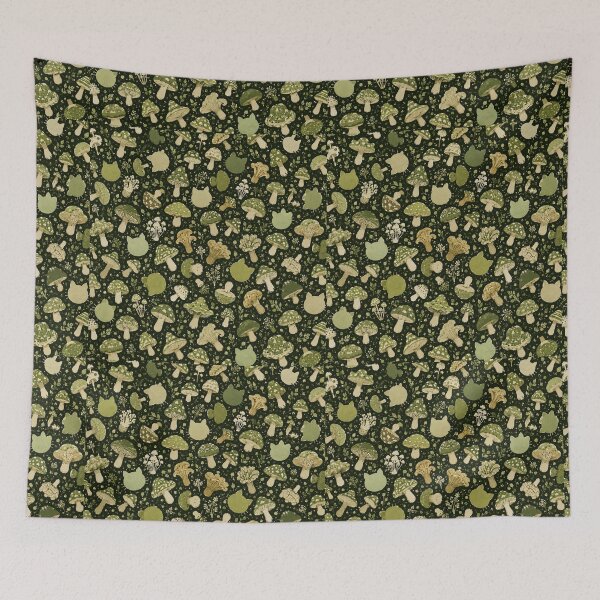 Item preview, Hidden Cats Among Matcha Mushrooms designed and sold by Mindworx21.