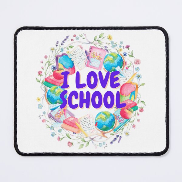 Item preview, I Love School Floral Wreath Watercolor Illustration designed and sold by VibranPalette.