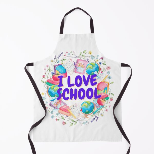 Item preview, I Love School Floral Wreath Watercolor Illustration designed and sold by VibranPalette.