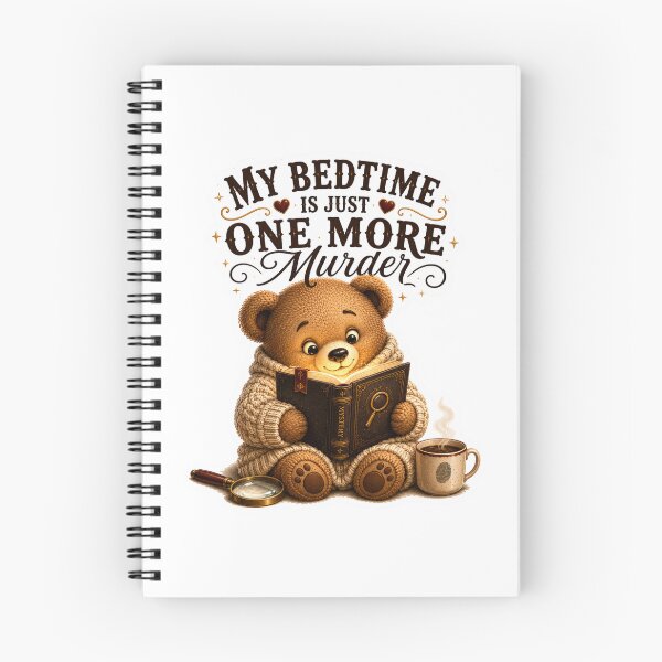 Item preview, My Bedtime Is Just One More Murder Cute Teddy Bear Mystery Book Lover Sticker | Thriller Reader Gift designed and sold by DreamTags Studio.