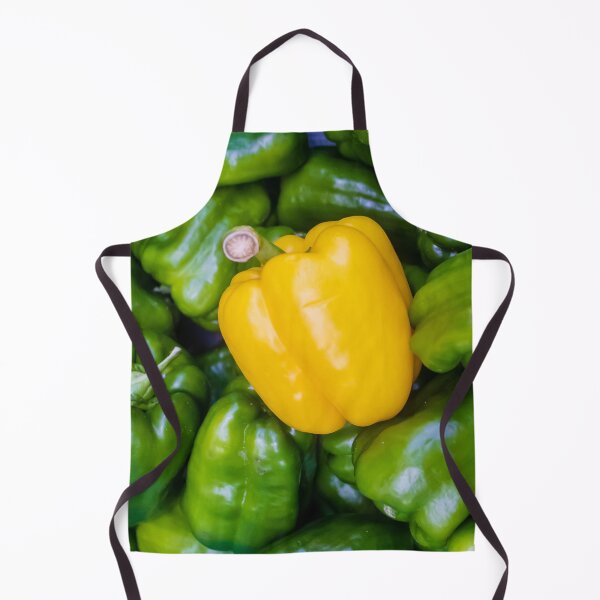 Item preview, Yellow Bell Pepper Among Green Bell Peppers On Market Display Fresh Produce Close-Up designed and sold by Nmallia.