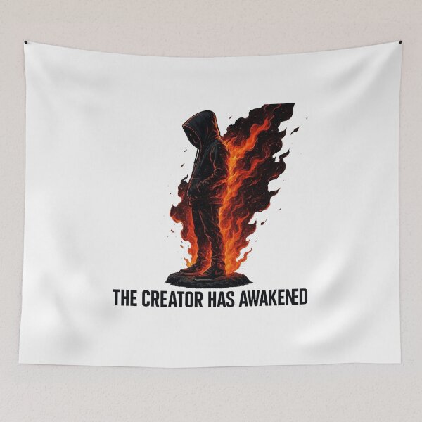 Item preview, The Creator Has Awakened - Half Fire Silhouette designed and sold by AcosDesign.