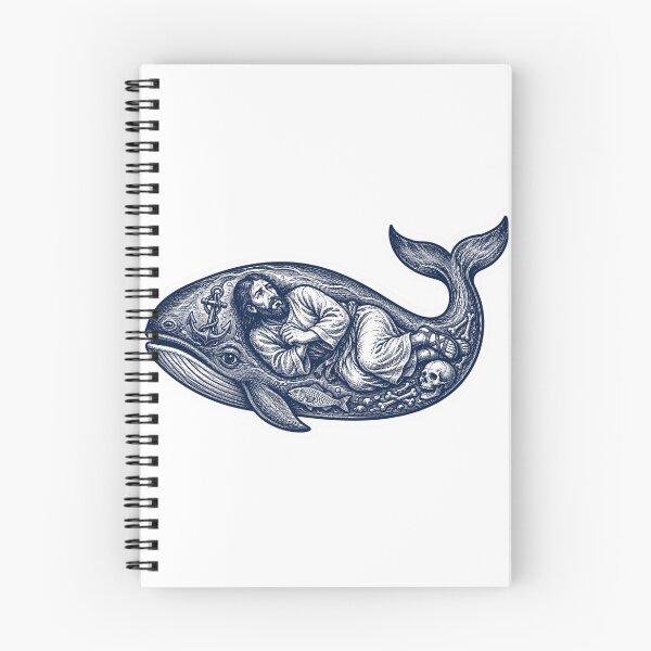 Item preview, Jonah and the Whale Vintage Woodcut Biblical Christian designed and sold by raedattia.