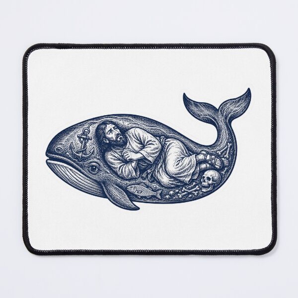 Item preview, Jonah and the Whale Vintage Woodcut Biblical Christian designed and sold by raedattia.