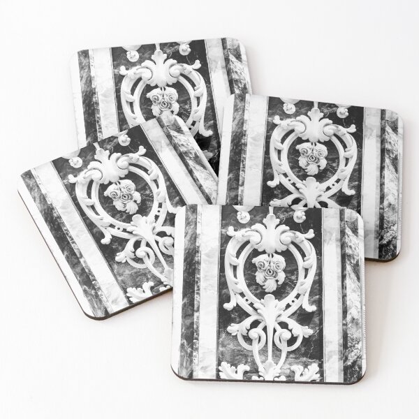 Item preview, Ornate Baroque Marble Carving Panel With Floral Scrollwork And Decorative Relief Detail designed and sold by Nmallia.