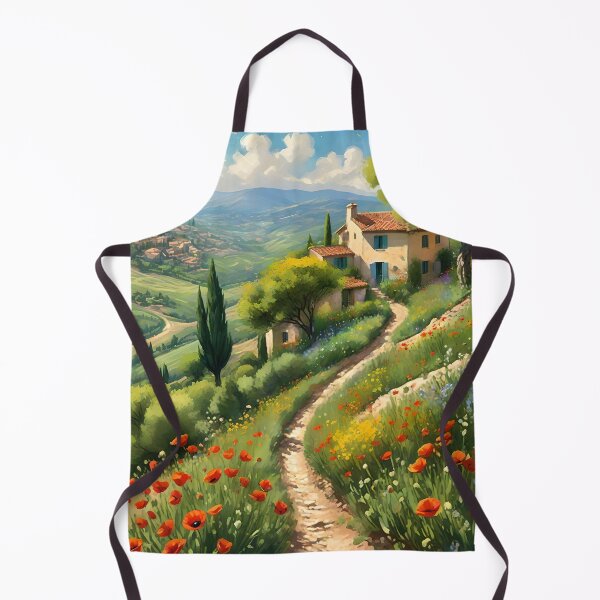 Item preview, Summer path - Tuscan landscape and blooming poppies designed and sold by NeyhineAngelionShop.
