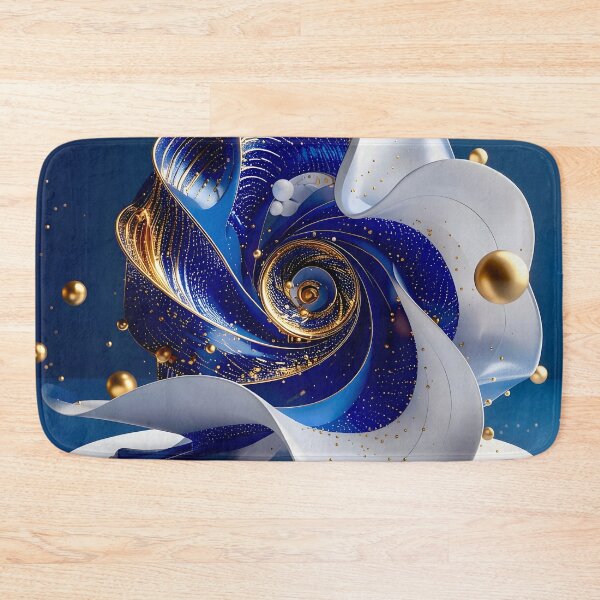 Item preview, Abstract Blue Gold White Sculpture  designed and sold by Vicky Brago-Mitchell®.