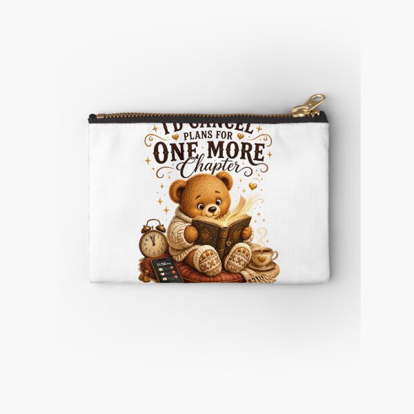 Item preview, I'd Cancel Plans For One More Chapter Cute Teddy Bear Book Lover Sticker | Funny Bibliophile Gift designed and sold by DreamTags Studio.