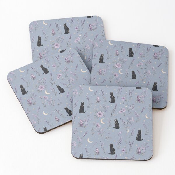 Item preview, Black cats, moons and a mystical lavender garden designed and sold by MapiliStudio.