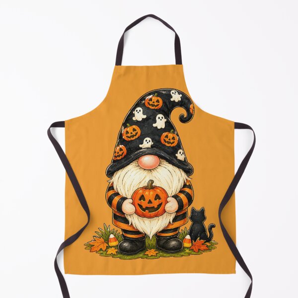 Item preview, Halloween Gnome With Pumpkin and Black Cat designed and sold by Victor Shadehorn.