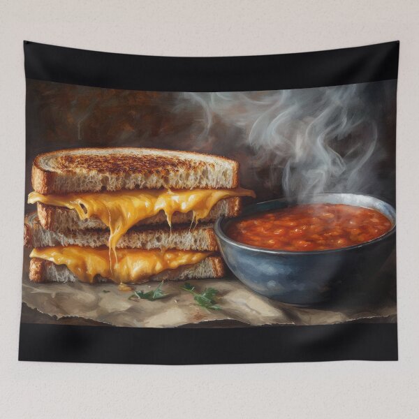 Item preview, Sándwich de queso a la plancha con sopa de tomate designed and sold by Shannon Hilson.