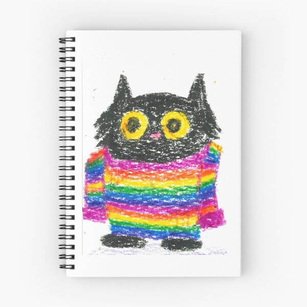 Item preview, Black Cat in Oversized Rainbow Sweater designed and sold by potterspatch.