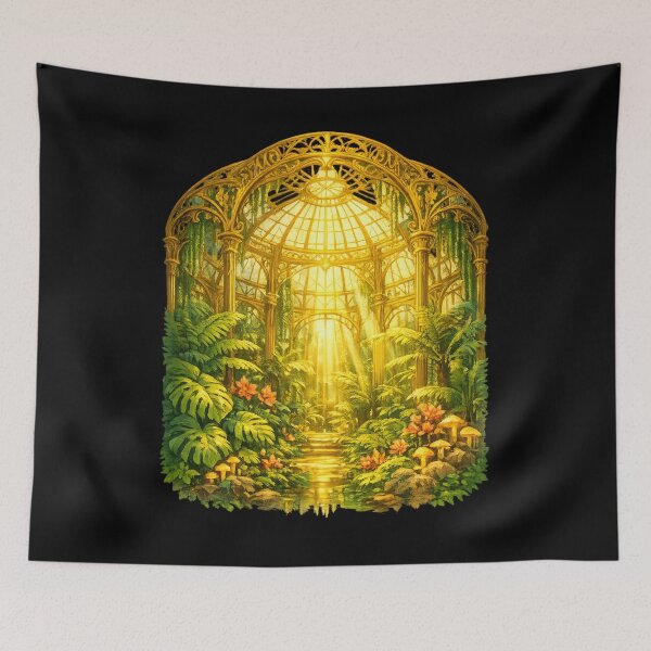 Item preview, Golden Fantasy Greenhouse Botanical Illustration designed and sold by ArtoryWorks.