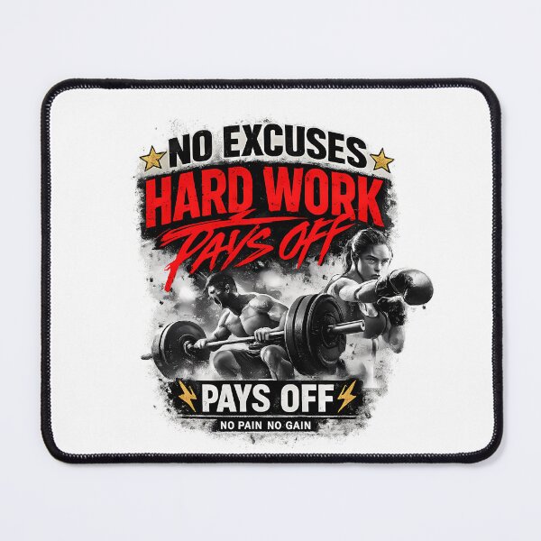 Item preview, No Excuses Hard Work Pays Off Gym Motivation Vintage Streetwear T-Shirt designed and sold by SupernovaNote.