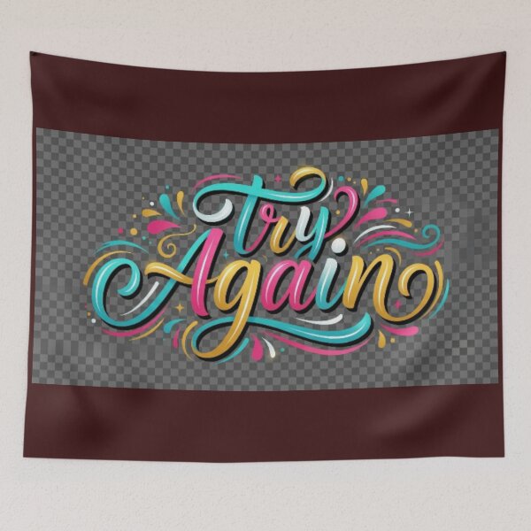 Item preview, Try Again Motivational Typography designed and sold by  Color & Form.