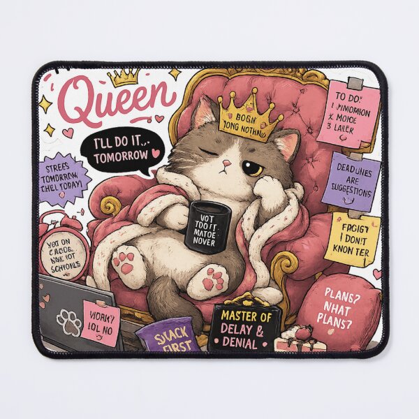 Item preview, Royal Procrastination Cat Queen Sticker  designed and sold by Designertanya.